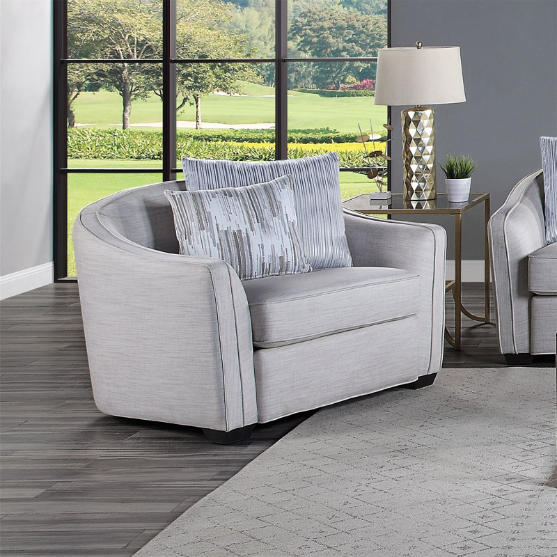 Chaise avec 2 coussins en lin beige, chaise d'appoint, chaise de lecture