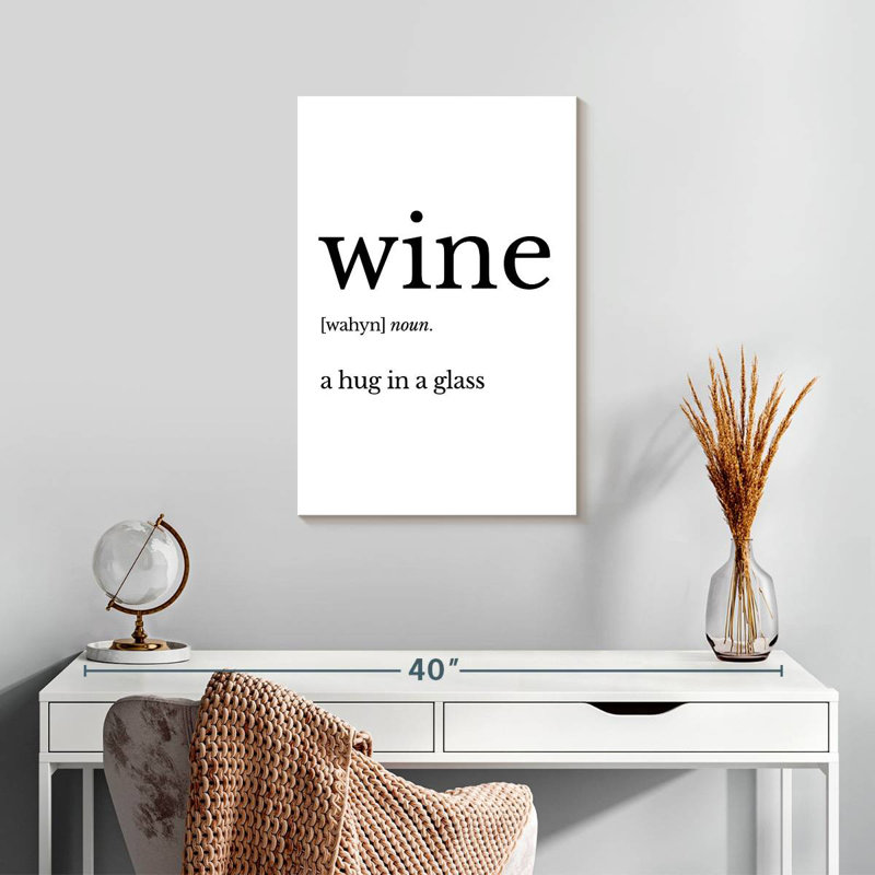 Wine Typography, 24" H x 16" W