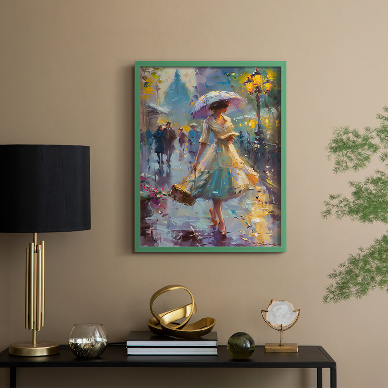 Reproduction encadrée «WOMEN Series Dccxxxii» - bois massif, Vert, H 30 po x l 24 po