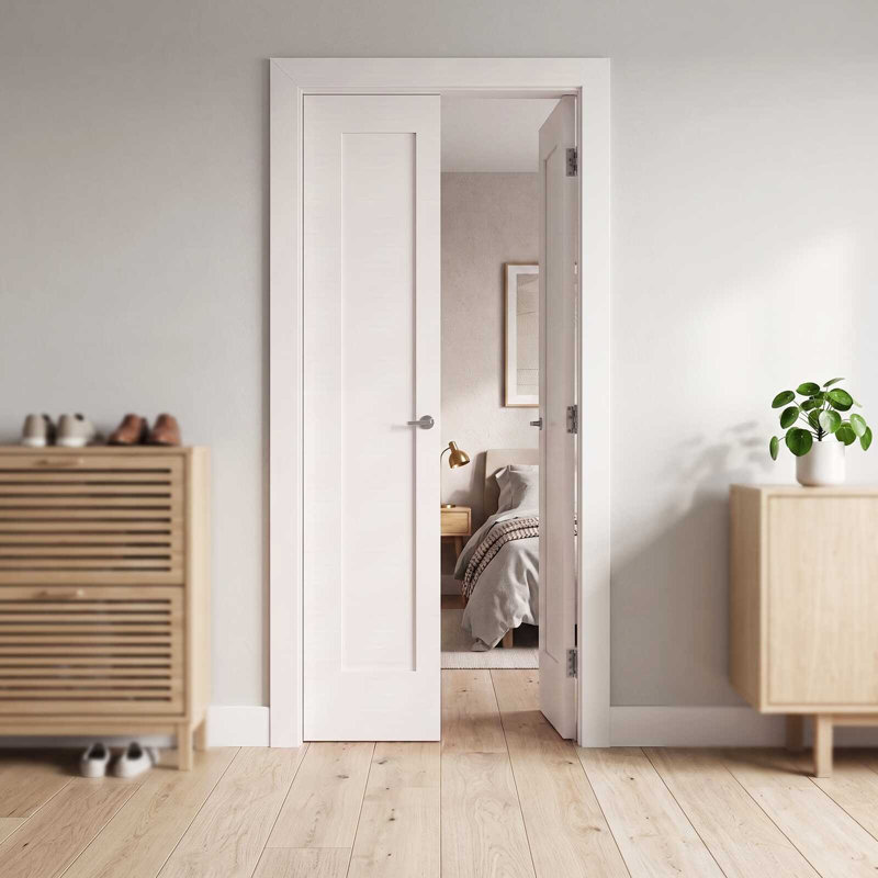 Porte intérieure en bois apprêté à 1 panneau (paquet de 2), 18"x 80"