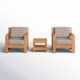 Bogota Teak 2 - Person Patio Conversation Sets with Sunbrella® Cushions