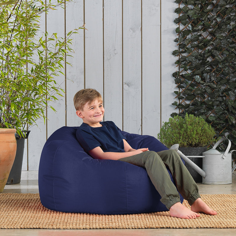 Bean Bag Bazaar Teen Classic Water-Resistant Bean Bag Chair, Navy