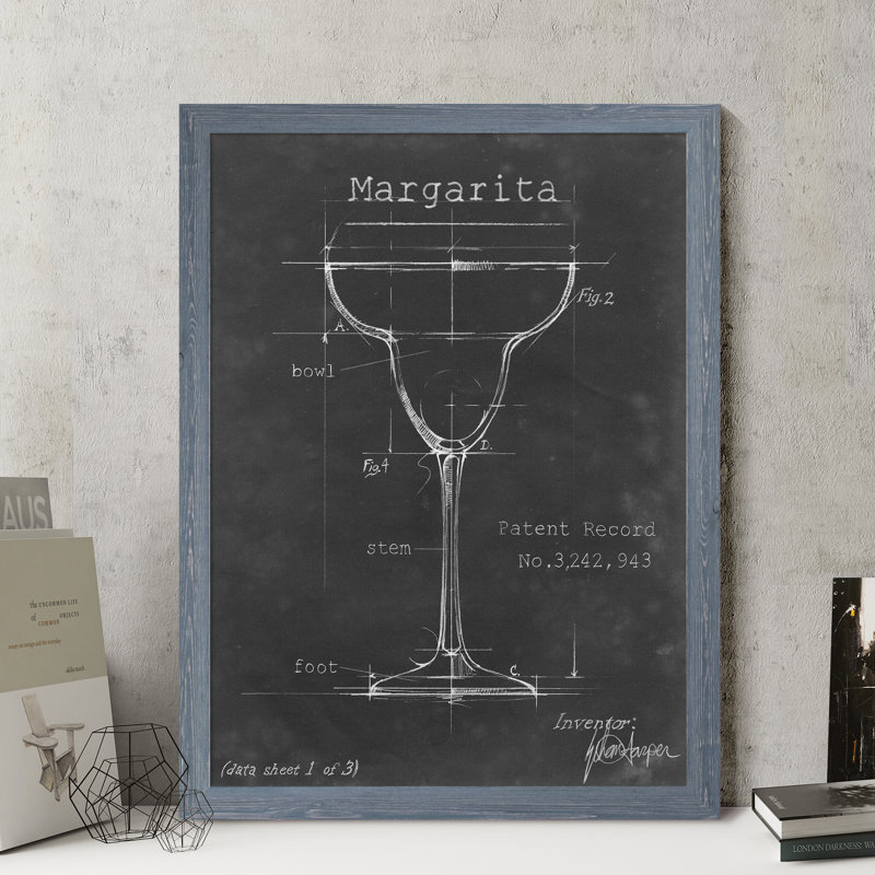 «Barware Blueprint VI» par Paul Cezanne - reproduction d'art encadrée, Cadre de toile gris, H 30 po x l 22 po x P 1,25 po