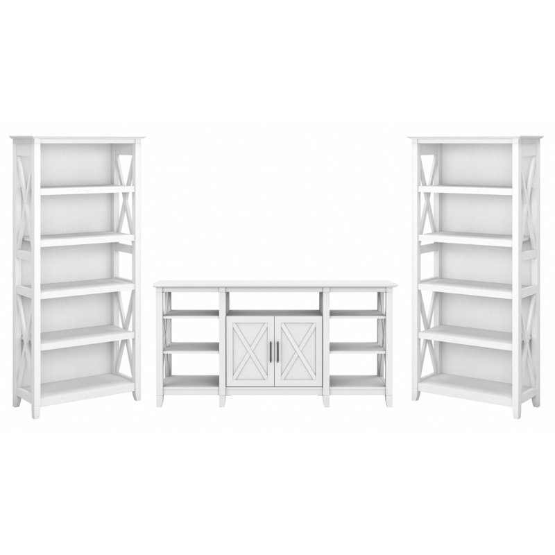 Huckins Unfinished Entertainment Center for TVs up to 65", Pure White Oak