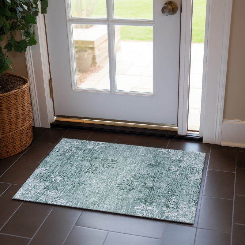 Lacari Washable Floral Indoor / Outdoor Rug, Rectangle 1'8" x 2'6"