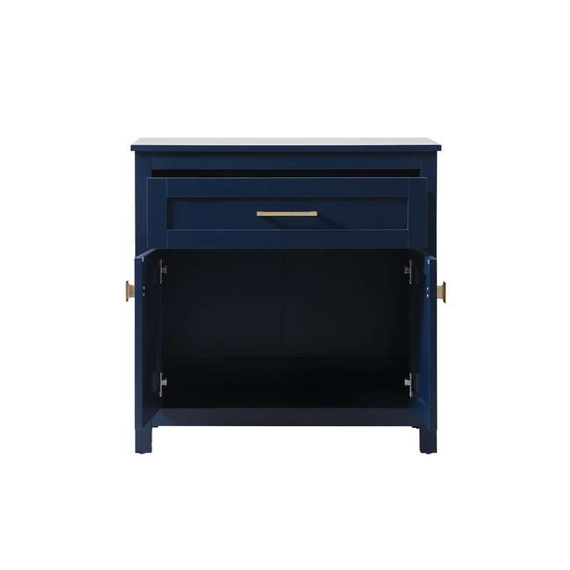 Rangement pour salle de bain Destinyann, Bleu / doré