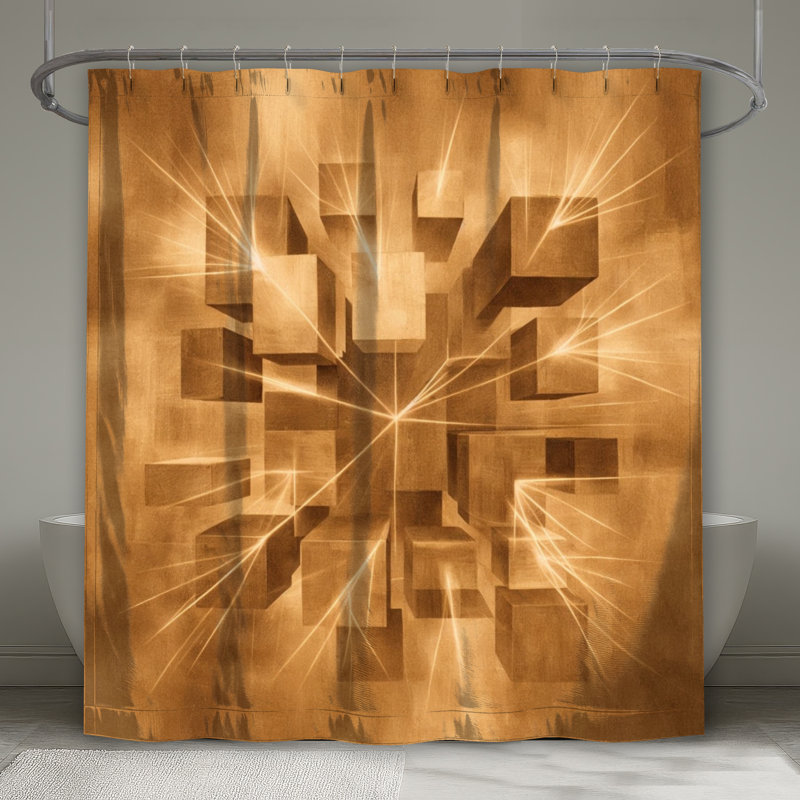 Rideaux de douche flottants extra longs, L 70 po x H 84 po, Bronze moyen bronze moyen