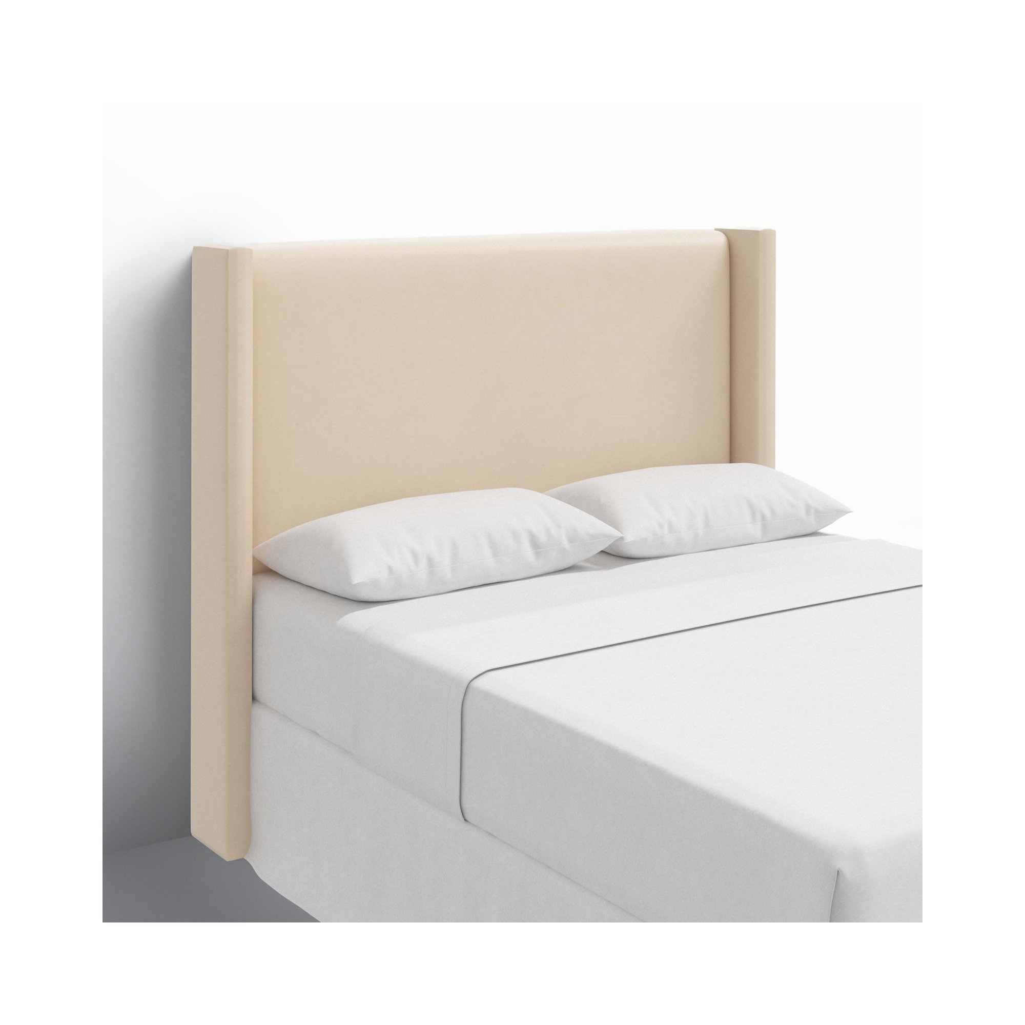 Hanson Upholstered Headboard, Classic Pearl Performance Velvet, Twin