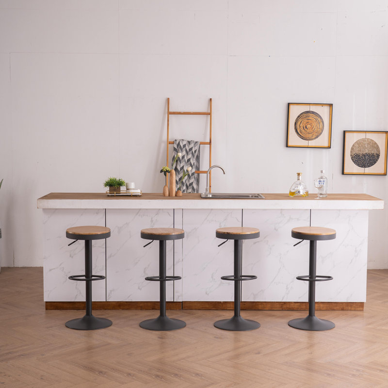 Tabouret pivotant à hauteur réglable, Brun clair