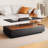 Modern Black Rectangular LED Lights Coffee Table With 2 Drawers In 47.2"-1707307209