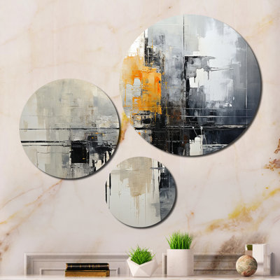 Ensemble de décorations murales en métal «Grey Collage Reflections I»