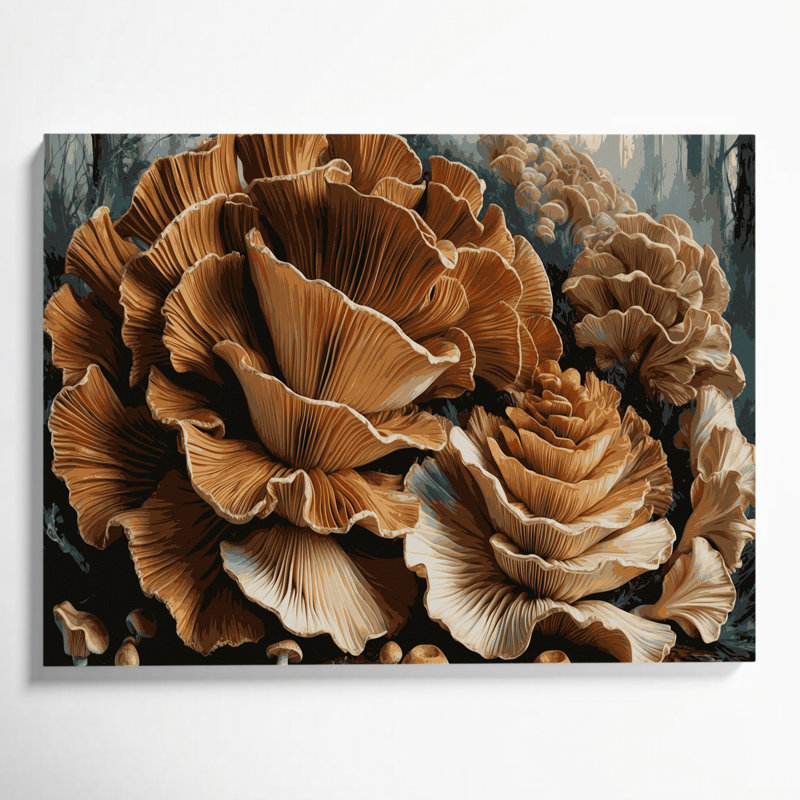 Art mural sur toile "Légumes Maitake", H 16 po x l 20 po
