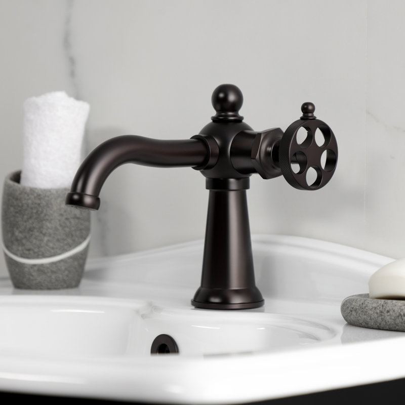 Robinet de salle de bain monotrou avec drain Wendell, Bronze huilé
