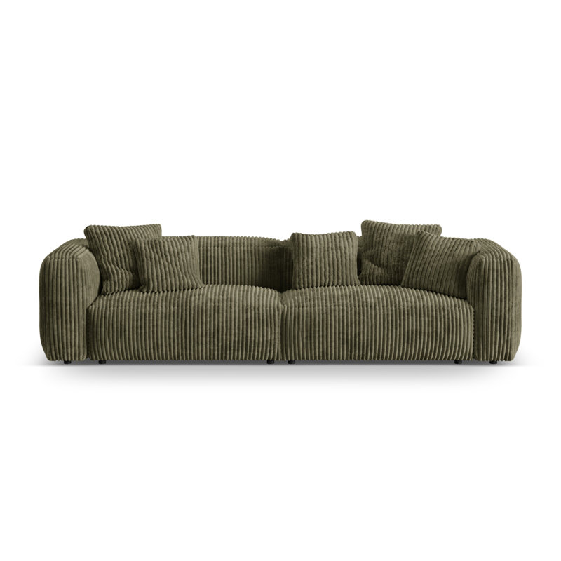 Carlens 4 Seater Corduroy Sofa, Moss Green