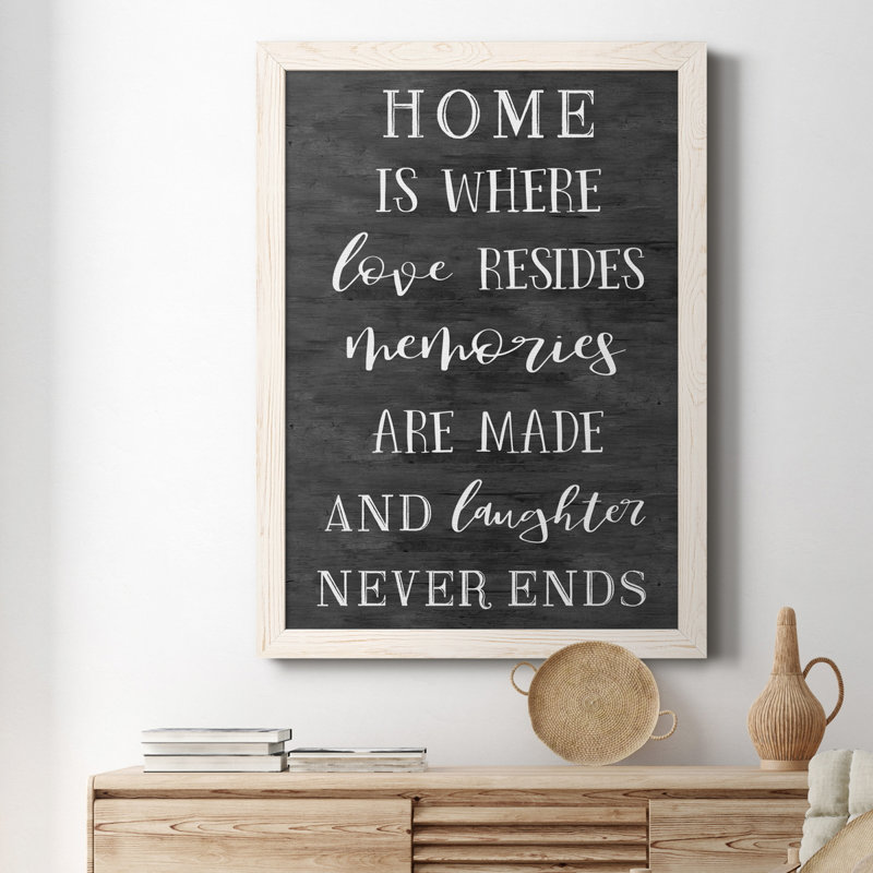 «Love Resides», art textuel sur toile, H 31,5 po x l 23,5 po x P 1,5 po, Blanc