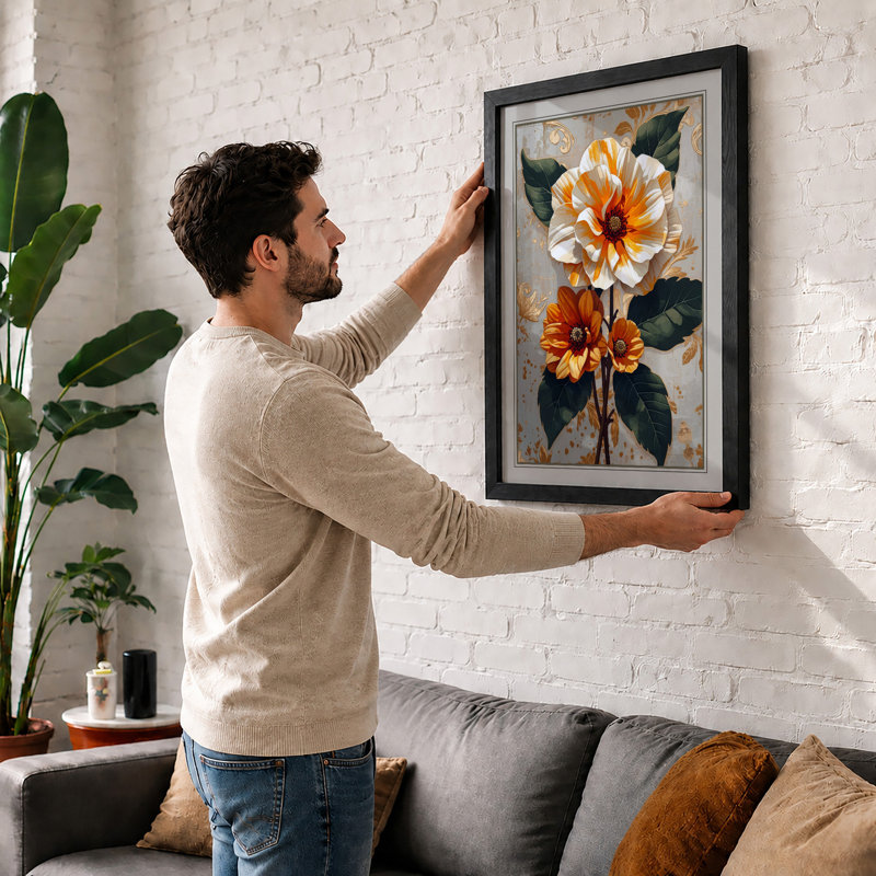 Dahlia Studies Botanical - Print, A1 - 84.1 x 59.4 cm, Black