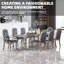 Table de salle à manger extensible Ornate Silver - 72 à 108 pouces - Bois d'hévéa et placage de cerisier