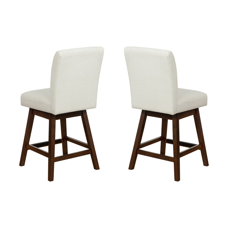 Tabouret pivotant Cyrus, Tabouret de comptoir (siège d'une hauteur de 26 p, Siège brun clair / structure brune