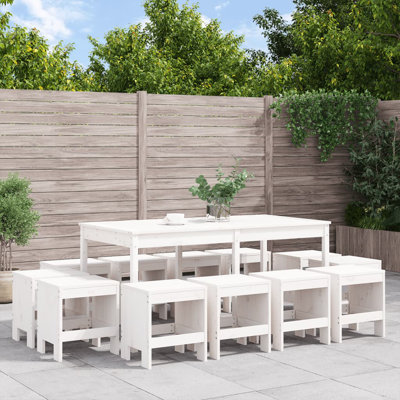 Addyline 12 - Person Solid Wood Patio Dining Set Rectangular Table