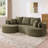 106 In. 2 - Piece Fabric Cloud Curved Sectional Boucle Sofa,CHAISE LOUNGE-1920314009