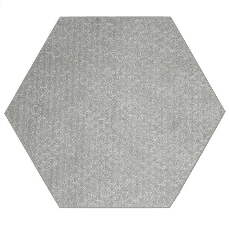Tapis géométrique gris, Hexagone 12 pi