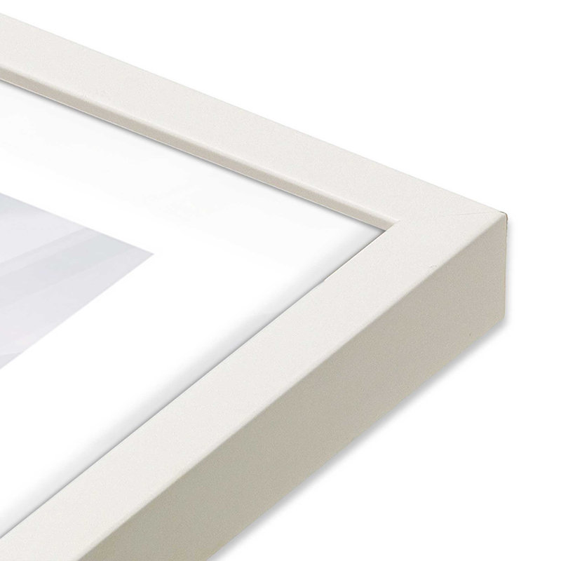 Impression sur feuillage persistant, H 25 po x l 19 po x P 1,25 po, Cadre opaque blanc