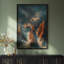 Art mural sur toile encadrée - Sommets de montagnes en cuivre dramatiques sous le ciel orageux - 16 po x 24 po, 24 po x 36 po-129684746-129684745