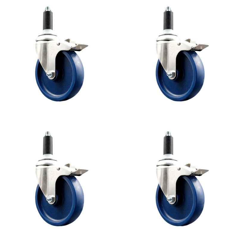 Roulettes pivotantes, H 5 po x l 5 po
