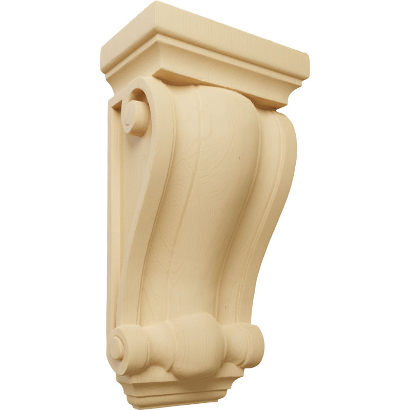 Support en bois / corbeau, Aulne, H 9,5 po x l 5 po x P 3,25 po