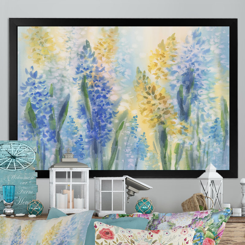 Fleurs printanières - reproduction sur toile, Cadre d'angle fermé noir, H 8 po x l 12 po x P 1 po