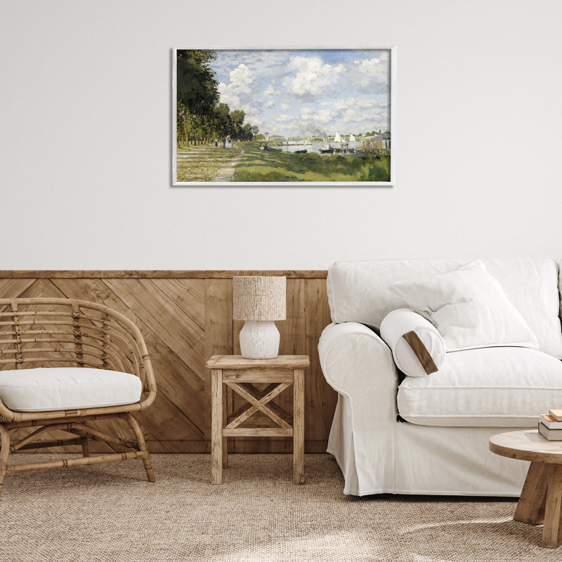 Giclée classique Monet Bassin d'Argenteuil par one1000paintings, Giclée encadrée blanc bord de mer, H 20 po x l 30 po