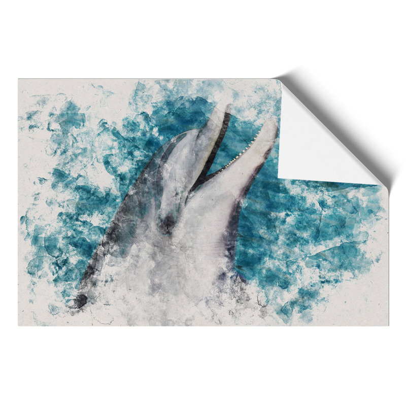 Dolphin Watercolour - No Frame Print, 21cm H x 30cm W x 0.1cm D