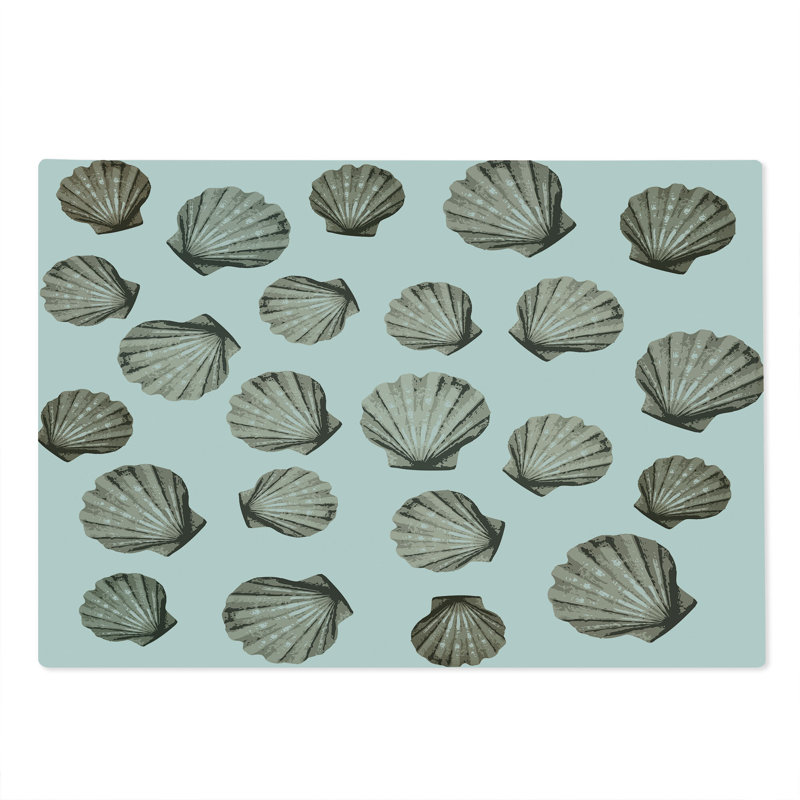Planche à découper Ambesonne, reproduction d'art de grande taille, créature marine, gris, jaune et perle