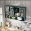 Armoire murale en verre 47,25 po à quatre portes, murale, convenant à la cuisine, au salon et à la salle de bain (vert foncé)