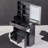 29.2" Small Size Left Drawer Desktop Vanity Table + Cushioned Stool, Large Sliding, Touch Control, Tri-color Switching, Brightness Adjust LED Mirror, High Capacity Storage, Suitable for Small Space
