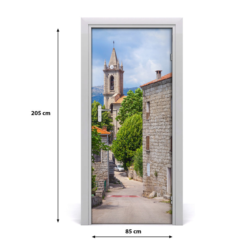 Town Street -Autoadeziv Door Decal, 205cm H x 85cm W