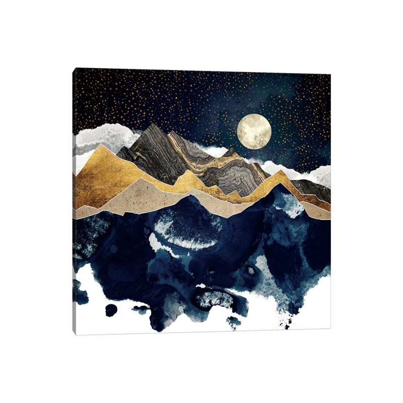 Midnight Winter - imprimé, H 37 po x l 37 po x P 1,5 po, Toile tendue