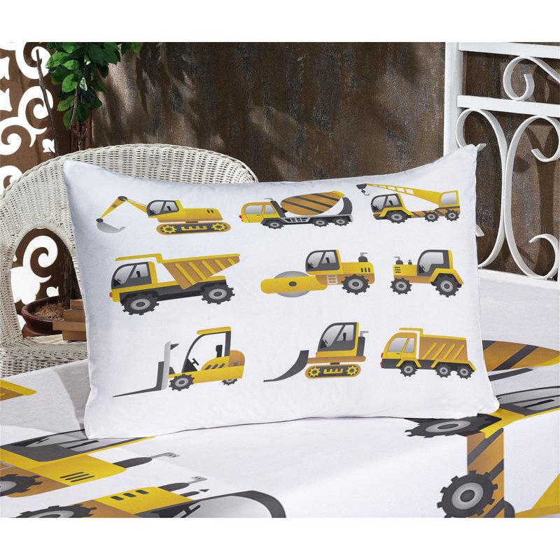Drap-housse et coussin décoratif pissenlit Ambesonne, vermillon noir et blanc