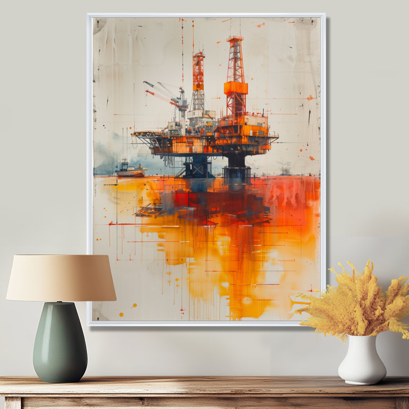 Impression sur toile Orange Orange, H 16 po x l 32 po x P 1 po, Toile encadrée flottée blanche