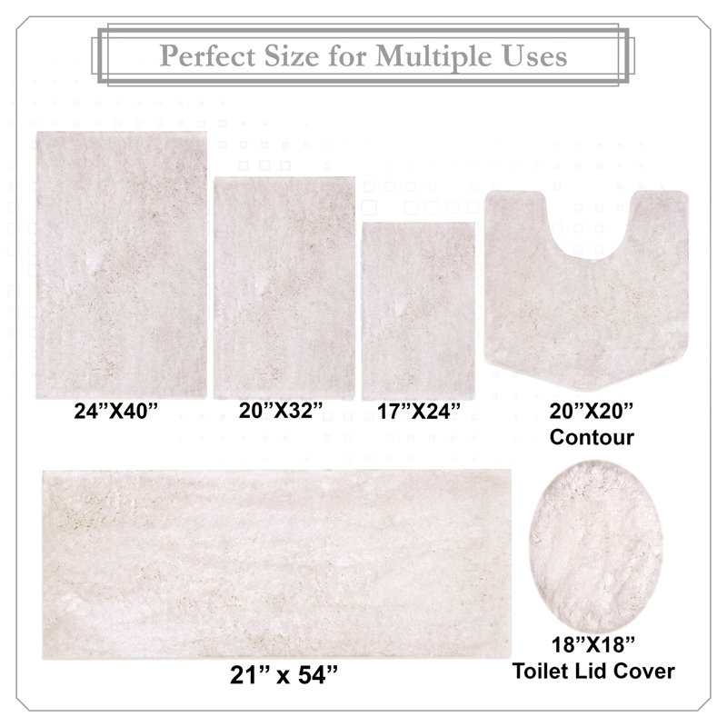 Ensemble de tapis de salle de bain 3 pièces Elegance, Blanc