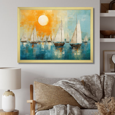 Bateau abstrait bord de mer I - impressions sur toile
