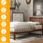 Lit plateforme en bois massif pour lit simple, tête de lit et lit à lattes stable en noyer