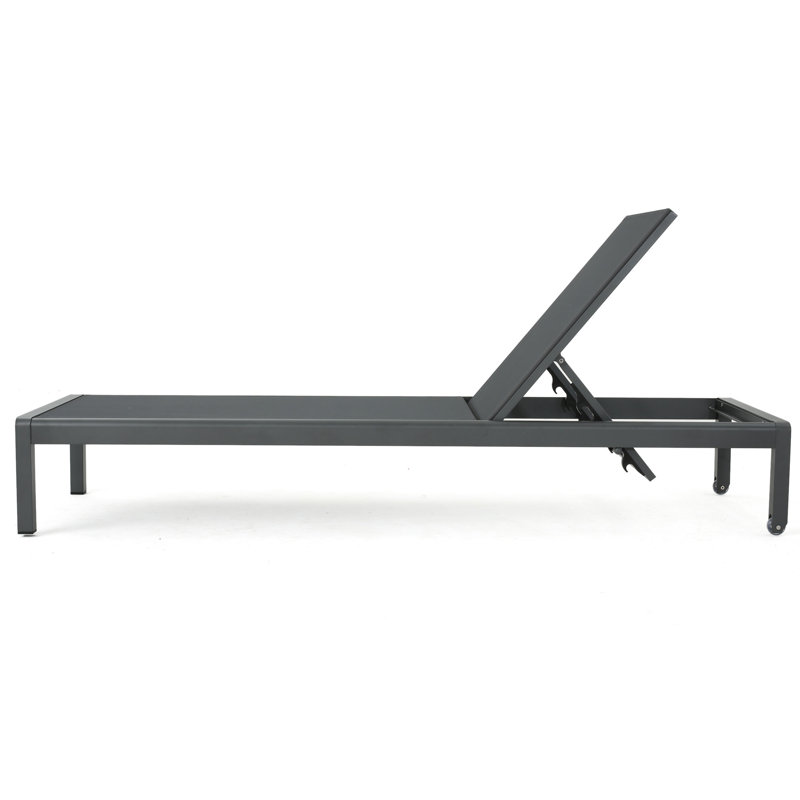 Comfortable Gray Mesh Lounge - & Adjustable Outdoor Chair Breathable Back