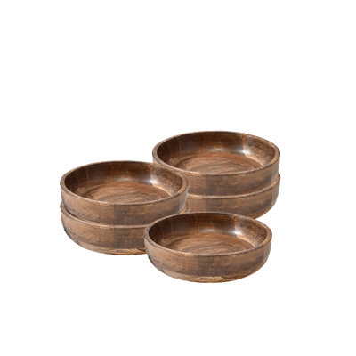 Ensemble de 12 bols en bois décoratifs en brun