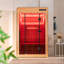 Sauna infrarouge FAR pour 2 personnes en pruche du Canada avec haut-parleur Bluetooth, panneau de commande intelligent, éclairage de chromothérapie + fonction de lumière rouge + lumières stellaires