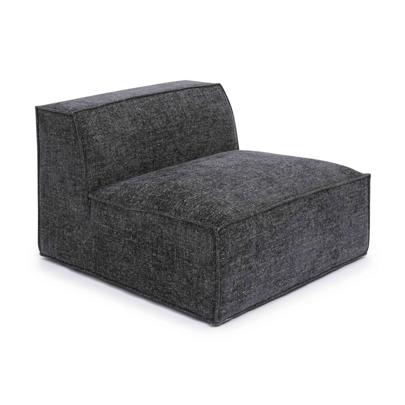Cherylee Charcoal Chenille Basketweave Armless Chair