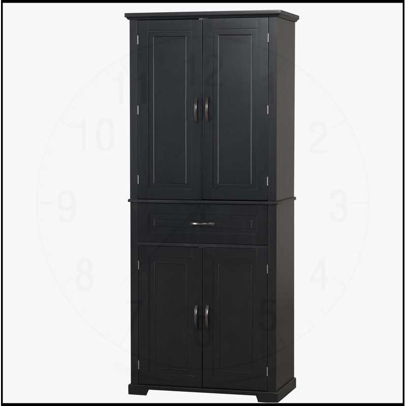 Versatile Bathroom Cabinet With Multiple Compartments And Adjustable Shelves For Optimal Storage, Black