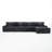 5 - Piece Upholstered Gray Faux Rabbit Fur Flannel Modular Sectional Sofa with Throw Pillows & Removable Ottomans-190078668