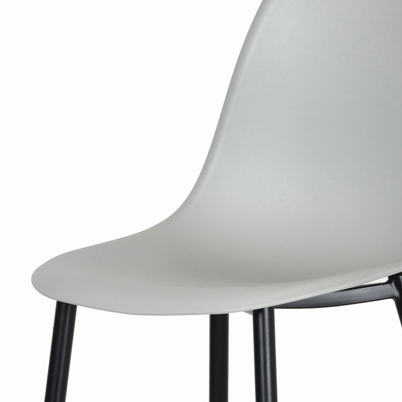 Aspen Gloss White Sintered Stone Square Table with 2 Curve Plastic Chairs - Modern Dining Set, Grey