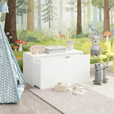 Rangement pour jouets pour enfants avec tiroir à roulettes - Coffre à jouets moderne en bois avec roulettes, grand bac coulissant pour chambre de bébé, chambre à coucher ou salle de jeux